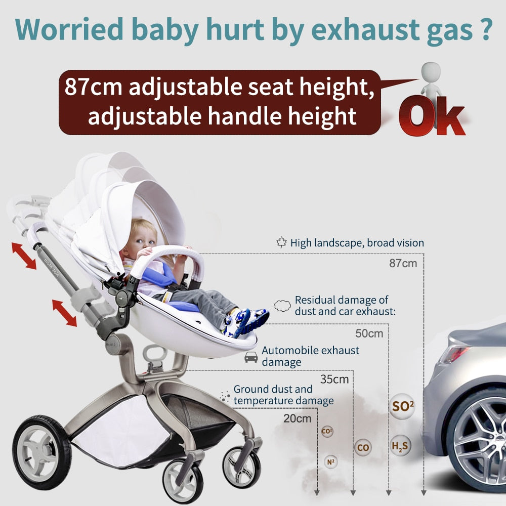 Hot Mom High Landscape 3 in 1 Baby Pushchair Stroller With Car Seat