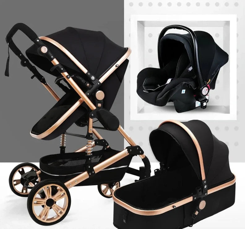 Multifunctional 3 in 1 Baby Stroller High Landscape Stroller Folding Carriage