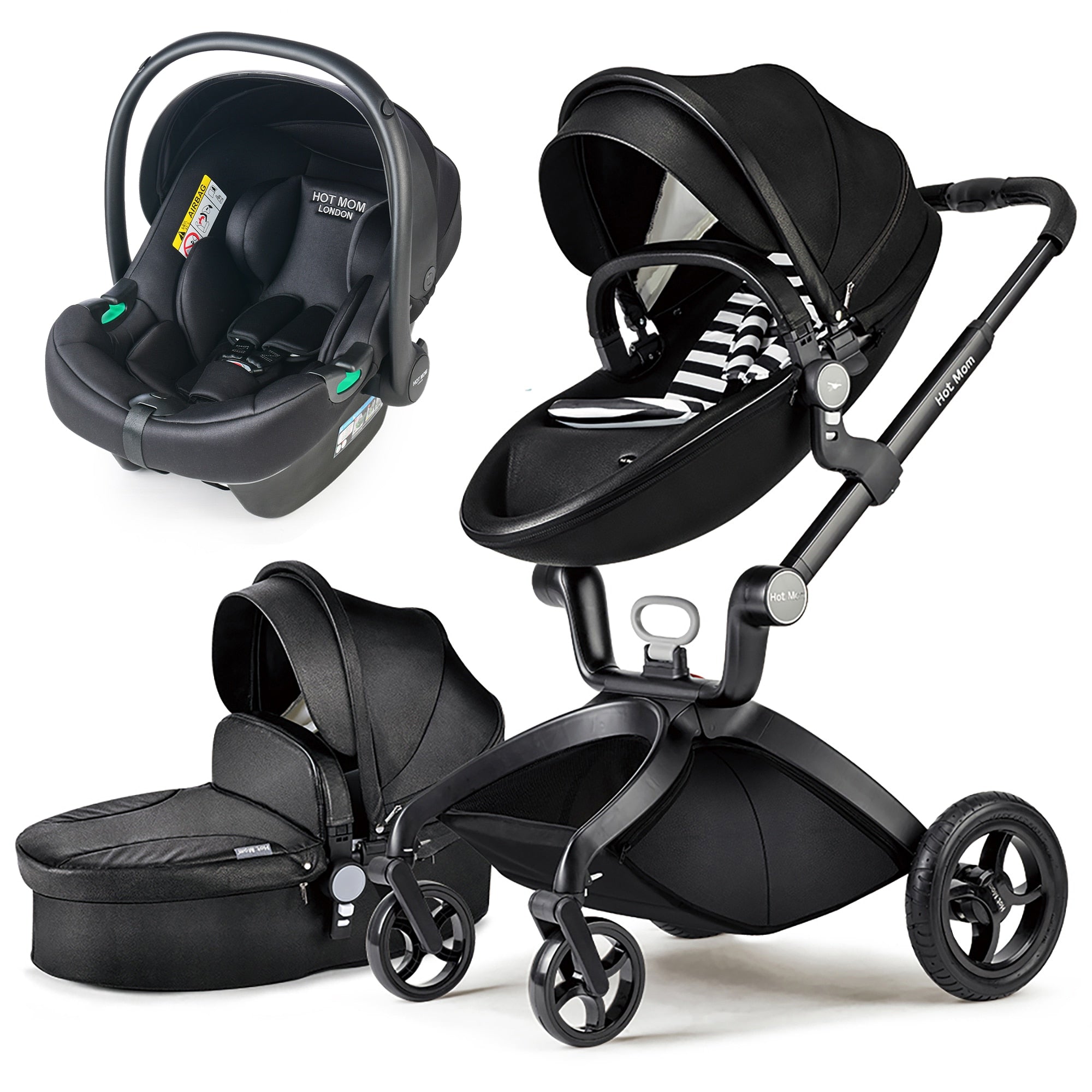 Hot Mom High Landscape 3 in 1 Baby Pushchair Stroller With Car Seat