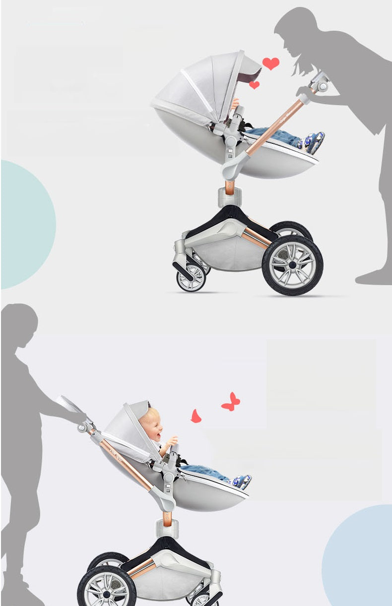 Hot Mom Stroller High Landscape Folding Chair 360 Degree Rotation Luxury Pram With Bassinet
