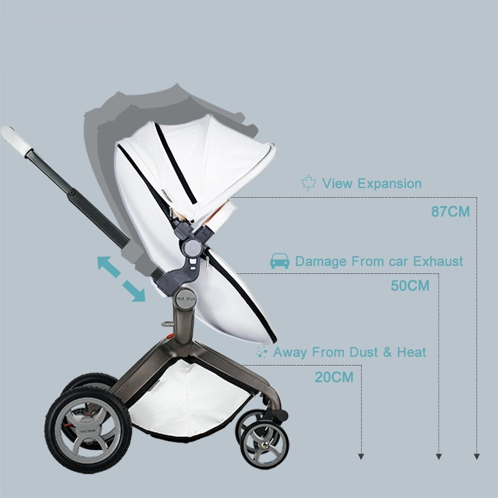 Hot Mom Brand Leather Baby Stroller travel system and Bassinet Combo
