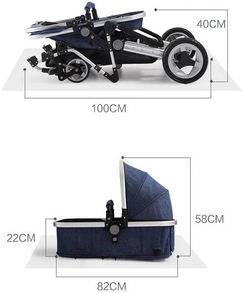 Semaco Luxury Leather Double Twin Baby Stroller With Convertible Bassinet