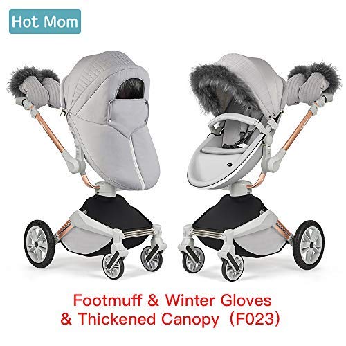 Hot Mom F023 /f22 Stroller Accessories Winter Outkit With Footmuff And Winter Gloves Thickened Canopy