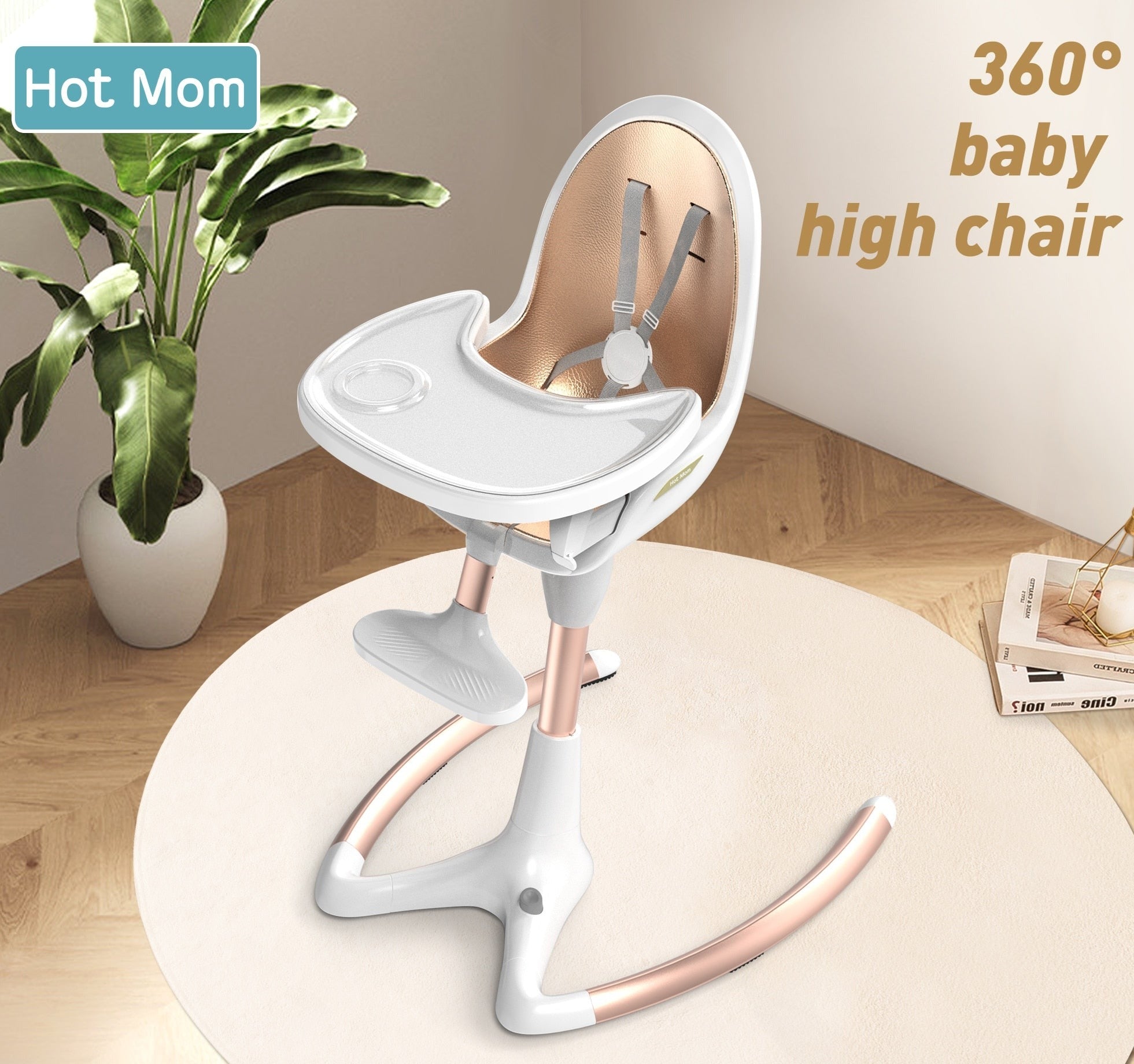 Hot Mom Adjustable Seat Height Baby High Chair