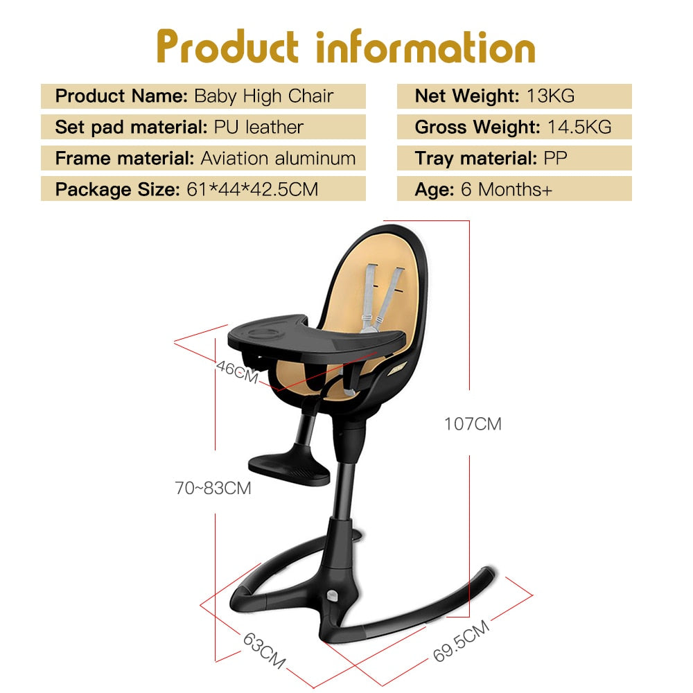 Hot Mom Adjustable Seat Height Baby High Chair