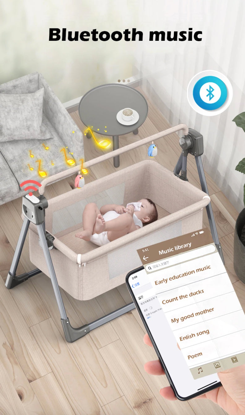 Electric Rocking Baby Crib