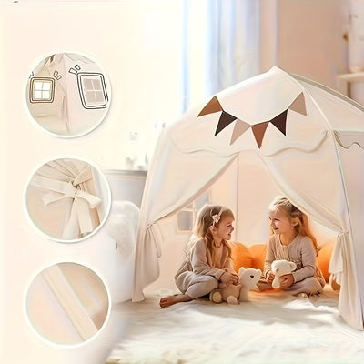 Kids' Conical Play Tent - Foldable Castle House for Indoor & Outdoor Pretend Play