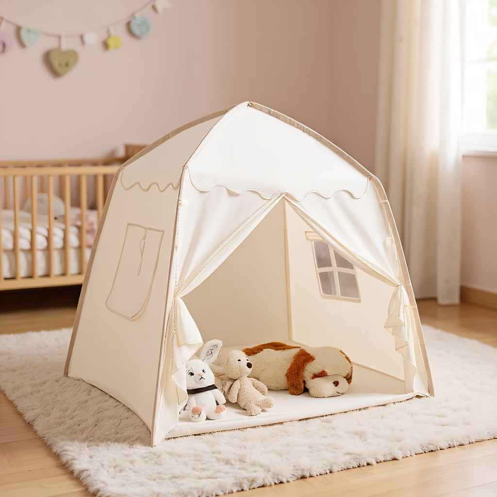 Kids' Conical Play Tent - Foldable Castle House for Indoor & Outdoor Pretend Play