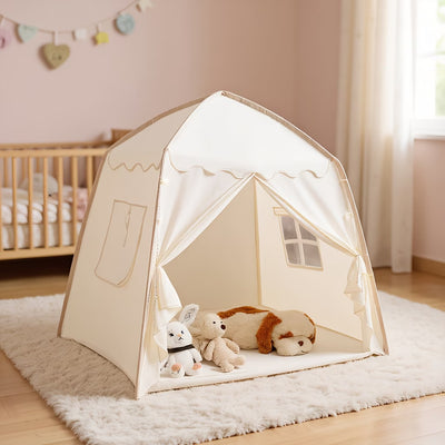 Kids' Conical Play Tent - Foldable Castle House for Indoor & Outdoor Pretend Play