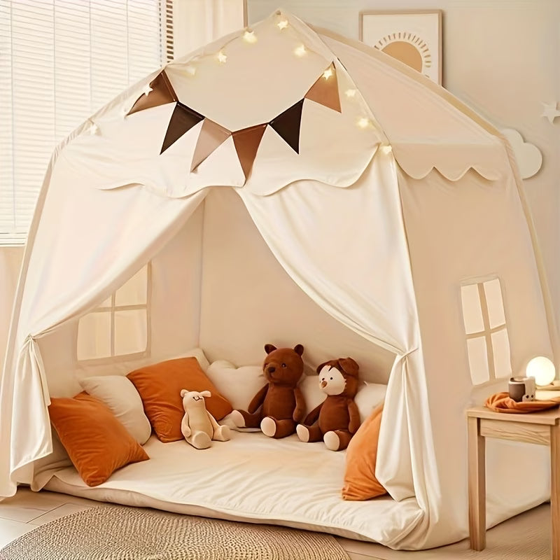 Kids' Conical Play Tent - Foldable Castle House for Indoor & Outdoor Pretend Play