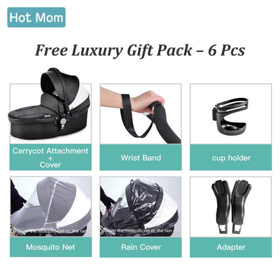 Hot Mom High Landscape 3 in 1 Baby Pushchair Stroller With Car Seat