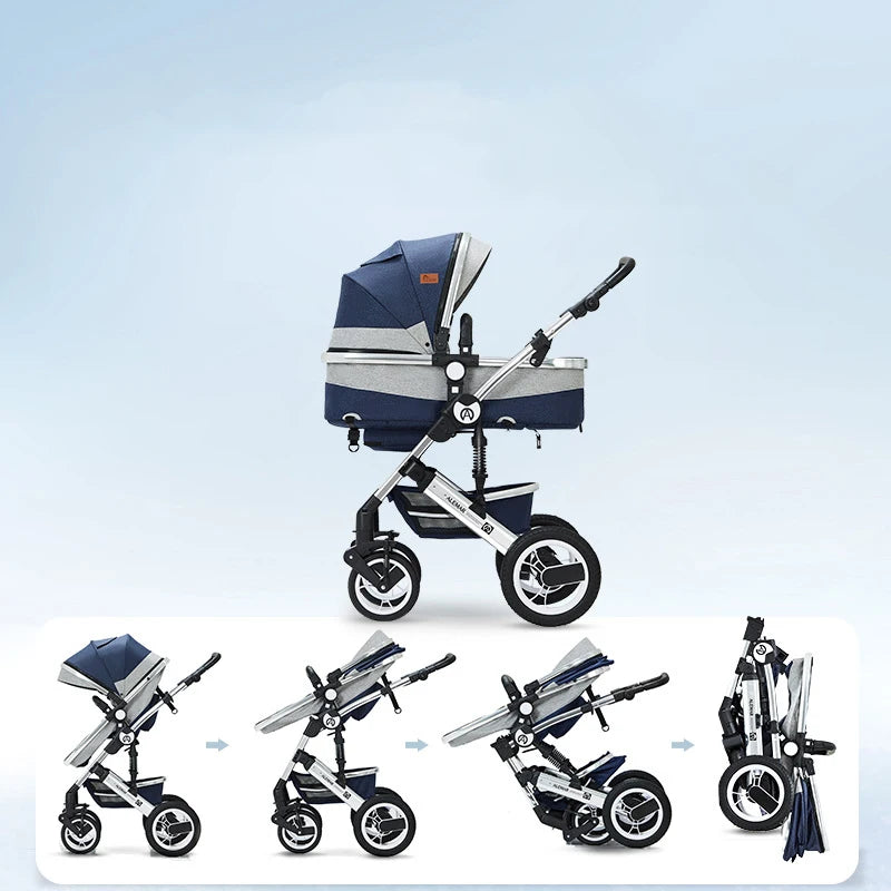 baby stroller 3 in 1,  High Landscape Car stroller with bassinet,Newborn  Portable Travel Carriage