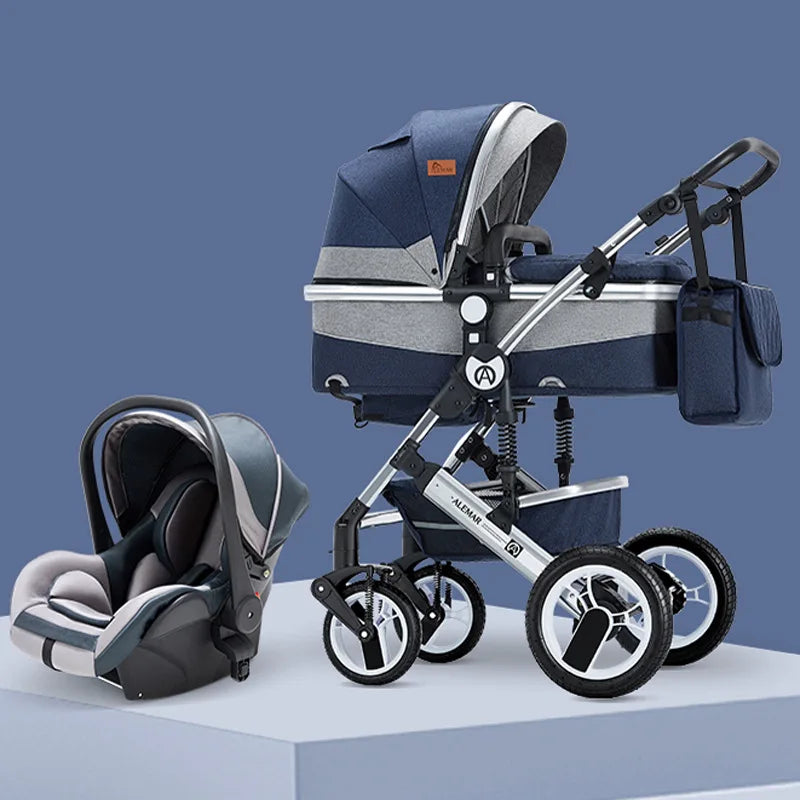 baby stroller 3 in 1,  High Landscape Car stroller with bassinet,Newborn  Portable Travel Carriage