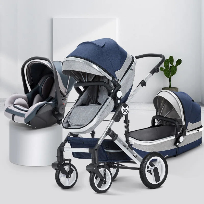 baby stroller 3 in 1,  High Landscape Car stroller with bassinet,Newborn  Portable Travel Carriage
