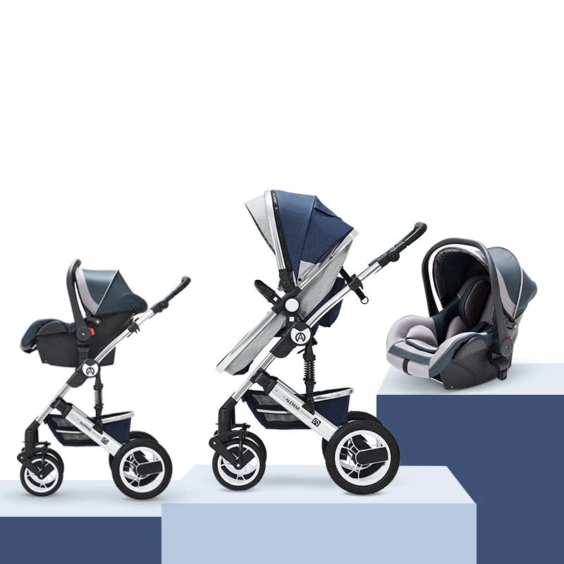 baby stroller 3 in 1,  High Landscape Car stroller with bassinet,Newborn  Portable Travel Carriage