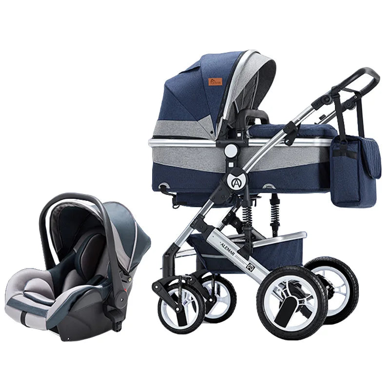 baby stroller 3 in 1,  High Landscape Car stroller with bassinet,Newborn  Portable Travel Carriage