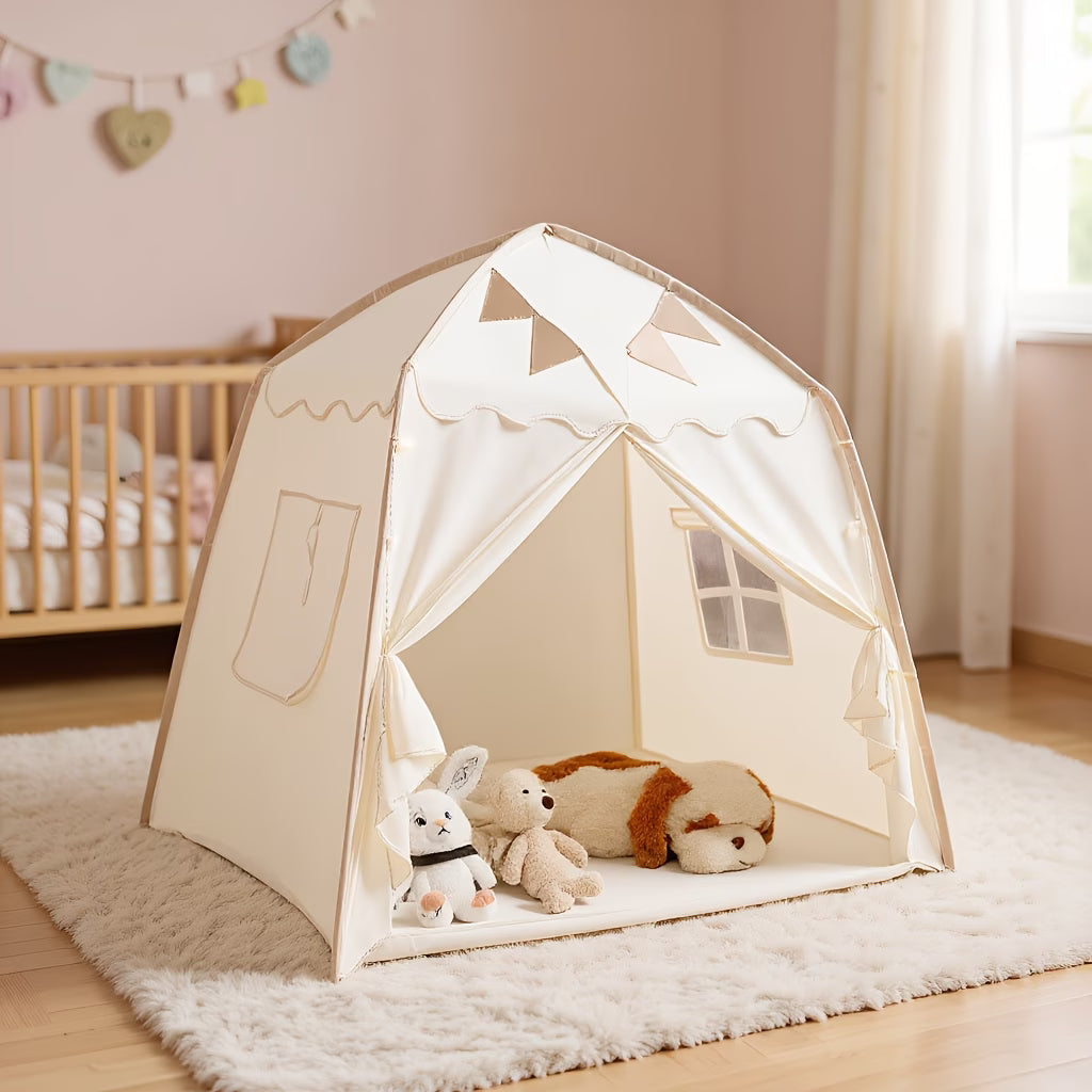 Kids' Conical Play Tent - Foldable Castle House for Indoor & Outdoor Pretend Play