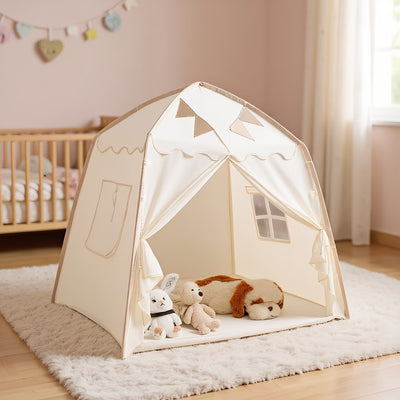 Kids' Conical Play Tent - Foldable Castle House for Indoor & Outdoor Pretend Play