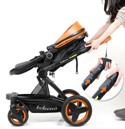 Belecoo Luxury 3 i 1 barnevogn med kumme og autostol barnevogn barnevogn med kapsel
