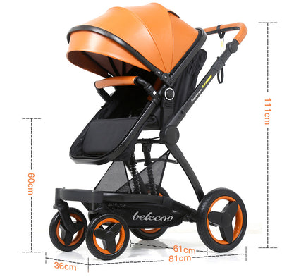 Belecoo Luxury 3 i 1 barnevogn med kumme og autostol barnevogn barnevogn med kapsel