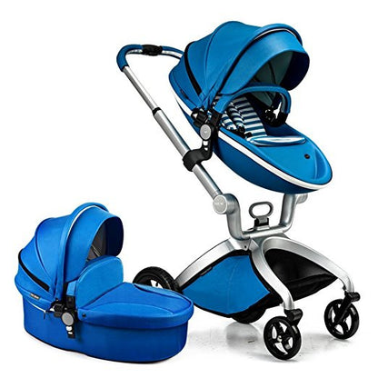 Hot Mom Brand Leather Baby Stroller travel system and Bassinet Combo