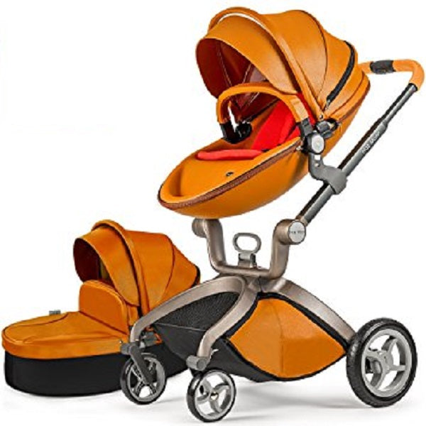 Hot Mom Brand Leather Baby Stroller travel system and Bassinet Combo