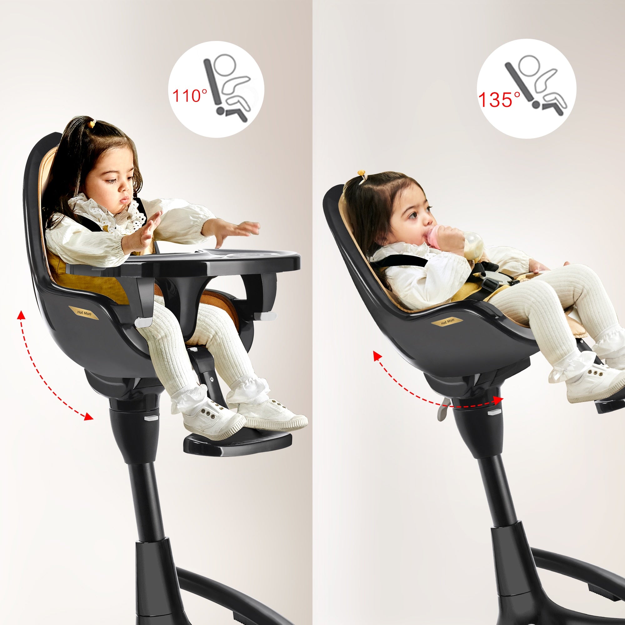 Hot Mom Adjustable Seat Height  Baby High Chair
