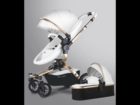New Max Of Aulon Luxury 2-in-1 Baby Stroller With Bassinet Leather 360 Degrees Rotating