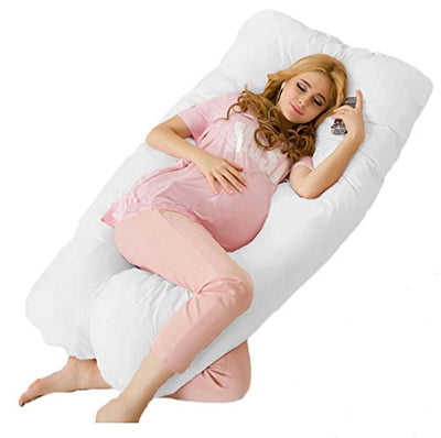 Grand oreiller en coton en forme de U pour femmes enceintes