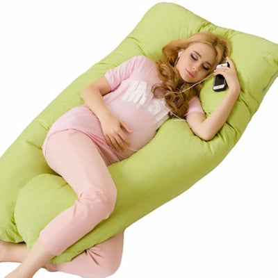 Grand oreiller en coton en forme de U pour femmes enceintes