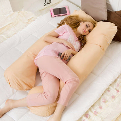 Grand oreiller en coton en forme de U pour femmes enceintes