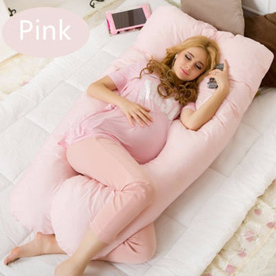 Grand oreiller en coton en forme de U pour femmes enceintes