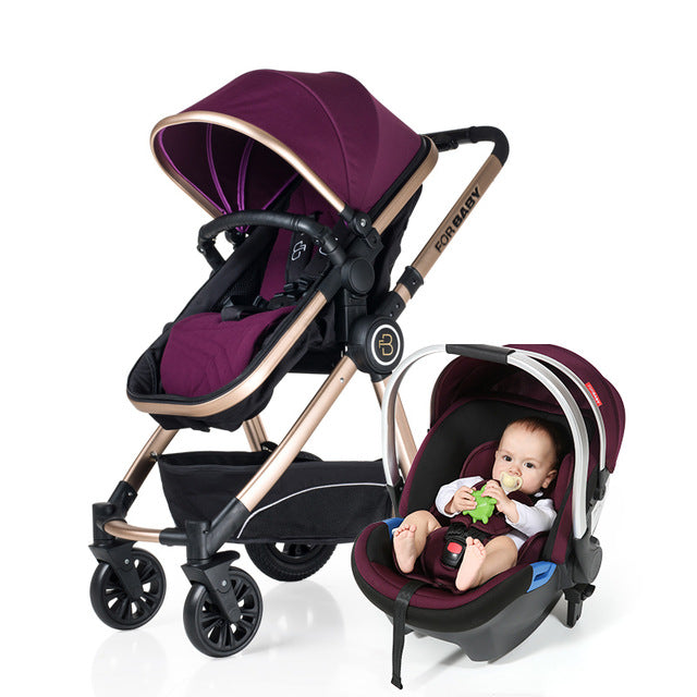 For Baby Brand Luxury 3-in-1 Baby Stroller With Baby Carriage